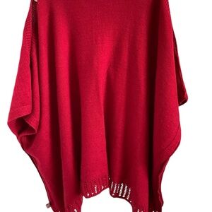 G Label Collection Red Poncho. One Size